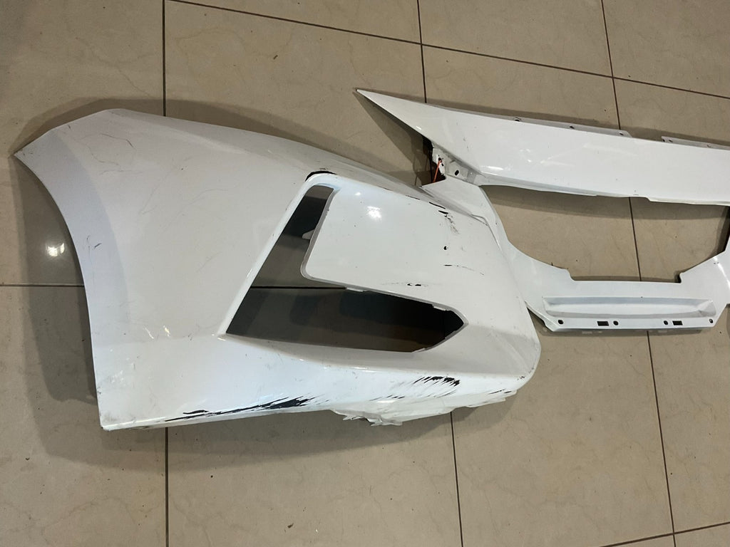 Front Bumper Cover White 2020 2021 2022 Nissan Sentra S/SV 62022+6lb0h OEM
