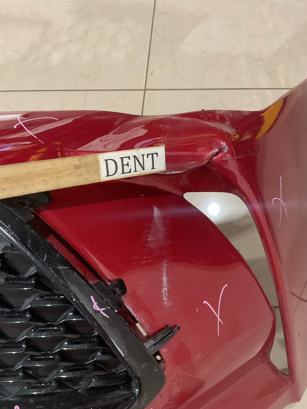 Front Bumper Cover Red Toyota Avalon Base Touring 4X7 2019 52119+07090 OEM