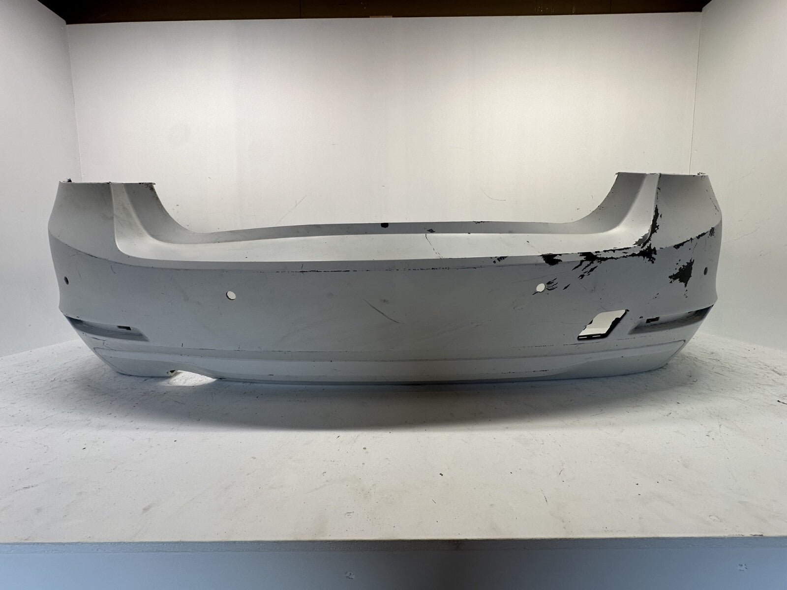 Rear Bumper Cover white 2012-2015 BMW 328i Sedan w/Sensor Holes 51127312731 OEM