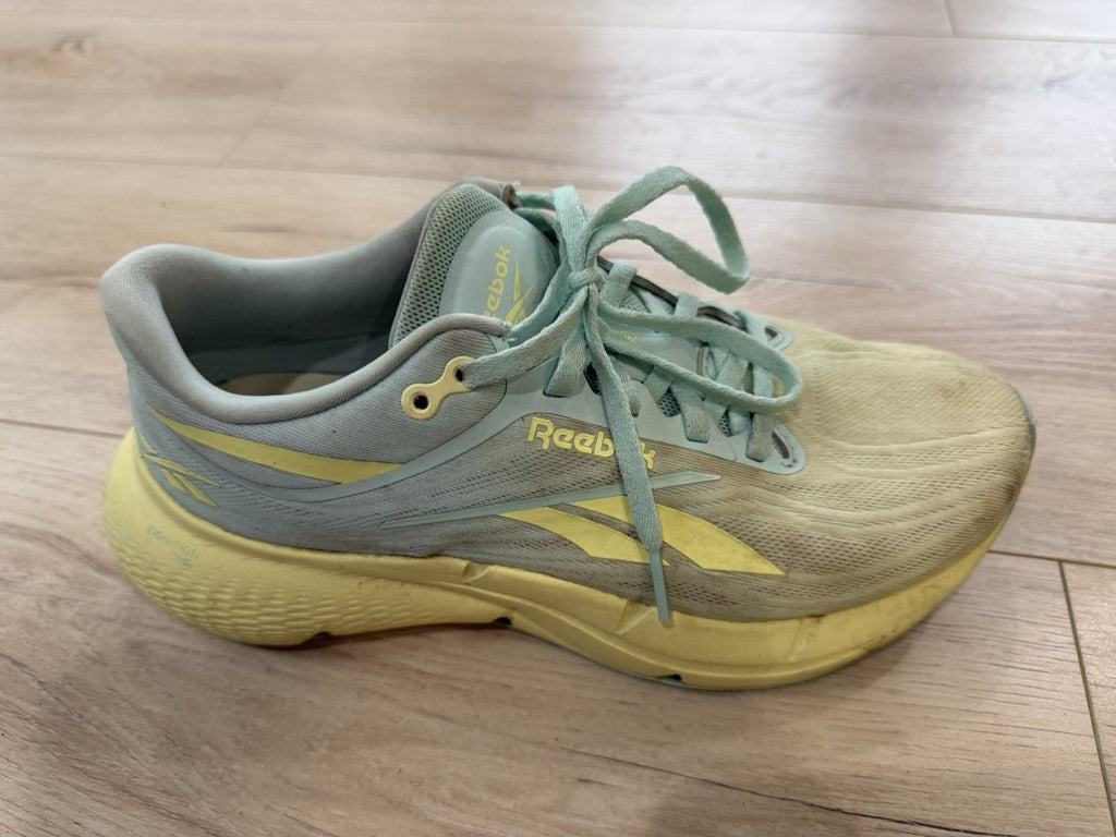 Reebok Zignition Glitch Aqua Yellow Haze Women's Mesh Running Shoes Size 7.5