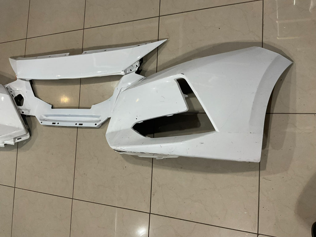 Front Bumper Cover White 2020 2021 2022 Nissan Sentra S/SV 62022+6lb0h OEM