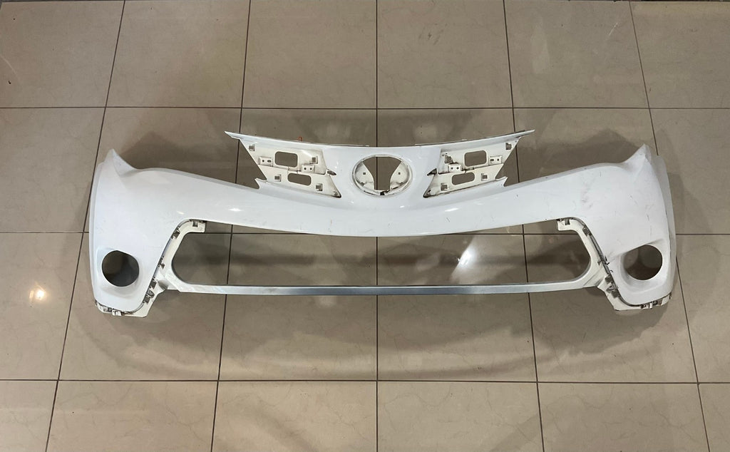 Front Bumper Cover White 2013-2015 Toyota Rav4 LE 52119+0R110 OEM
