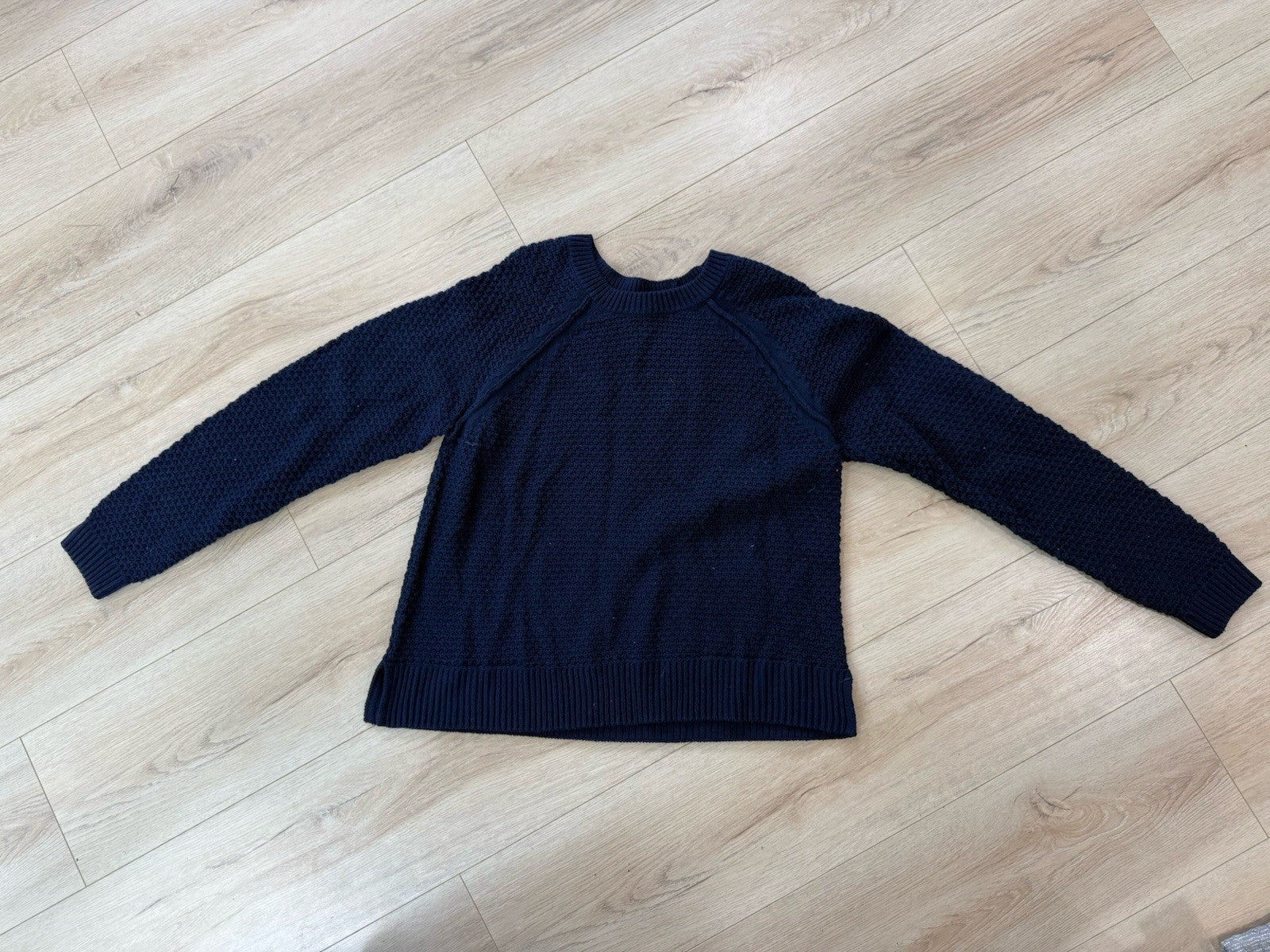 Women's Navy Blue Gap Knit Sweater, Medium