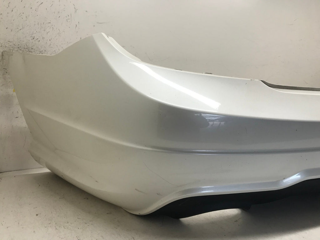 Rear Bumper Cover White 12-14 Mercedes W204 C250 Sport AMG w/Sensor Holes OEM