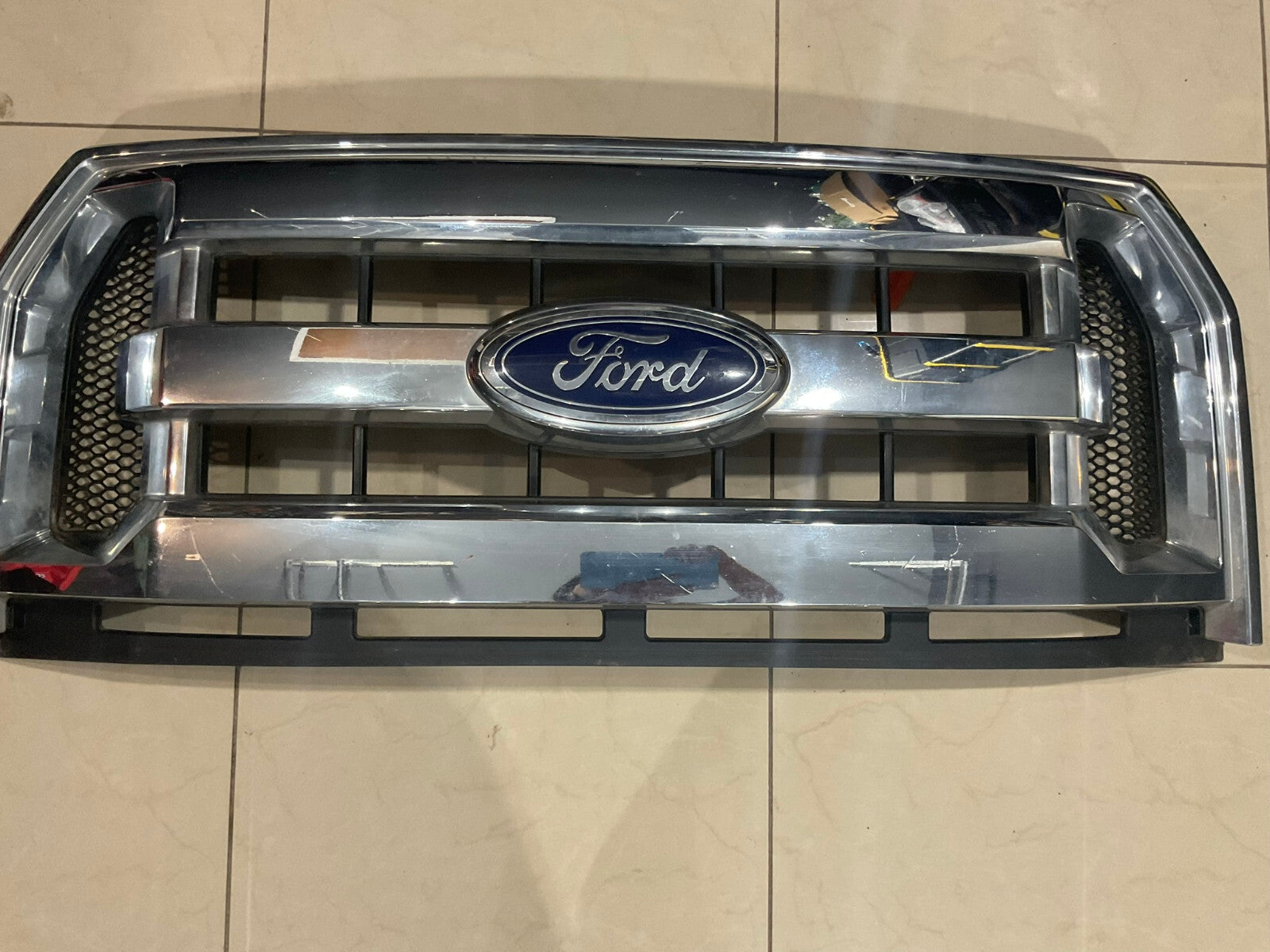 Grille Grill Silver & Black Ford 2015 2016 F-150 Pickup Truck FL34-8200+DB OEM