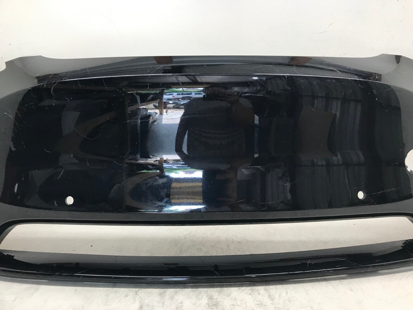 Front Bumper Cover Black 2020-2022 Tesla Model Y Long Range w/Sensor Holes OEM