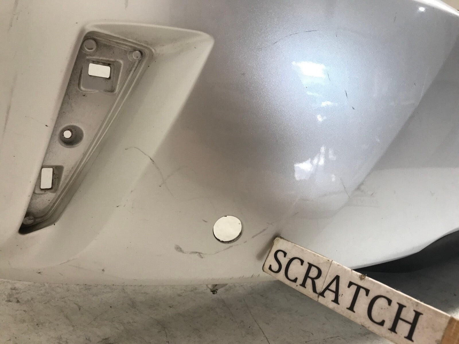 Rear Bumper Cover White Lexus RX350 RX450H Base F Sport 16-18 w/Sensor Holes OEM
