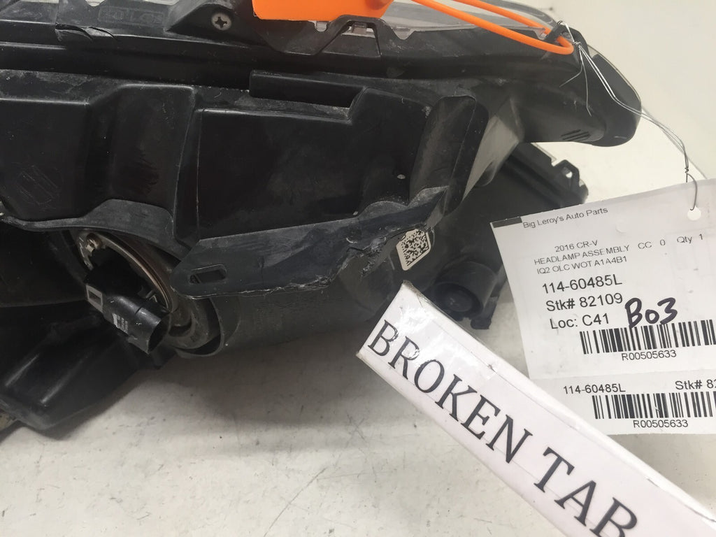 Halogen Headlight Damaged Driver LH Left Honda CR V 2015 2016 33150T1WA11 OEM