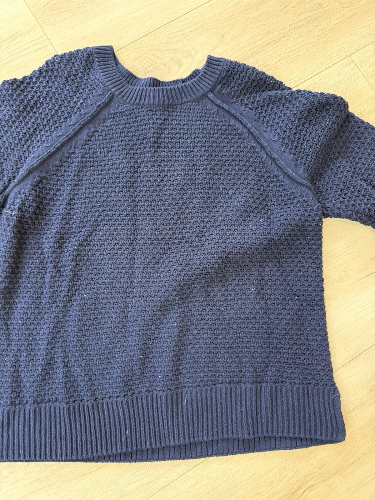 Women's Navy Blue Gap Knit Sweater, Medium