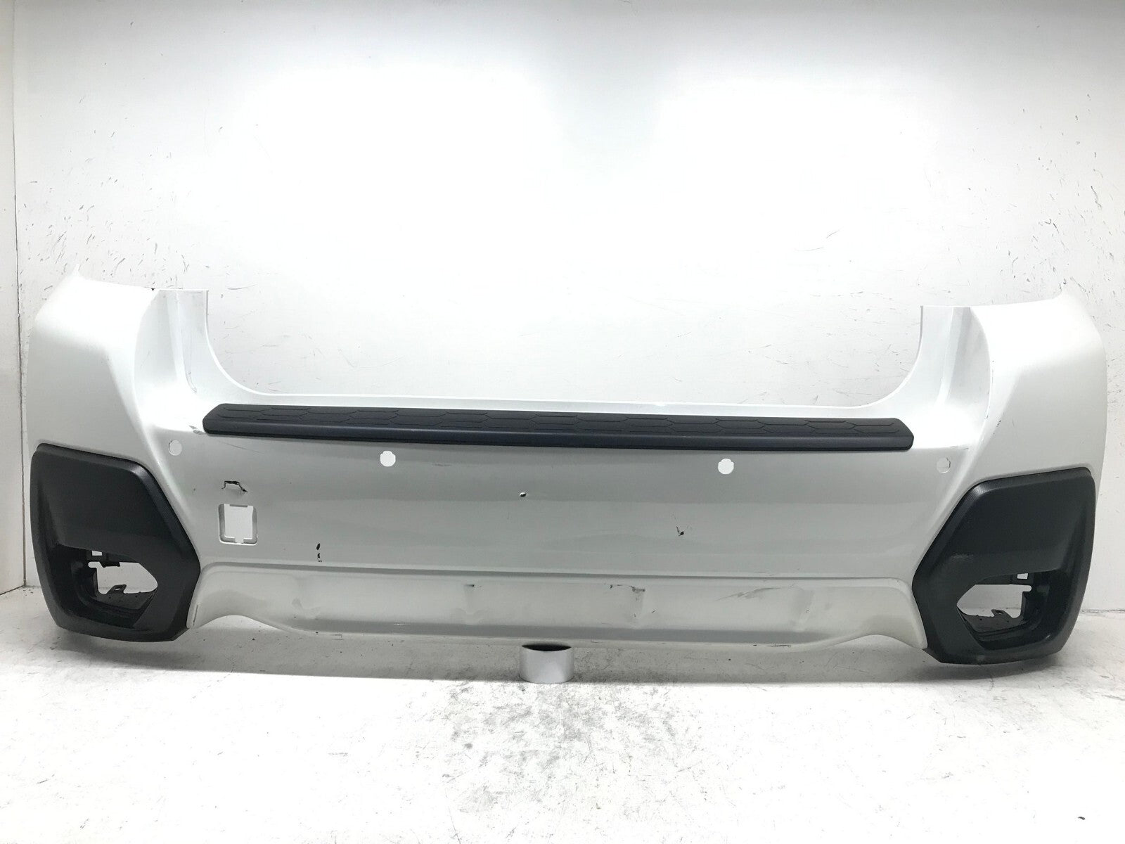 Rear Bumper Cover White Subaru CrossTrek 2018 2019 w/Sensor Holes 57704FL250 OEM