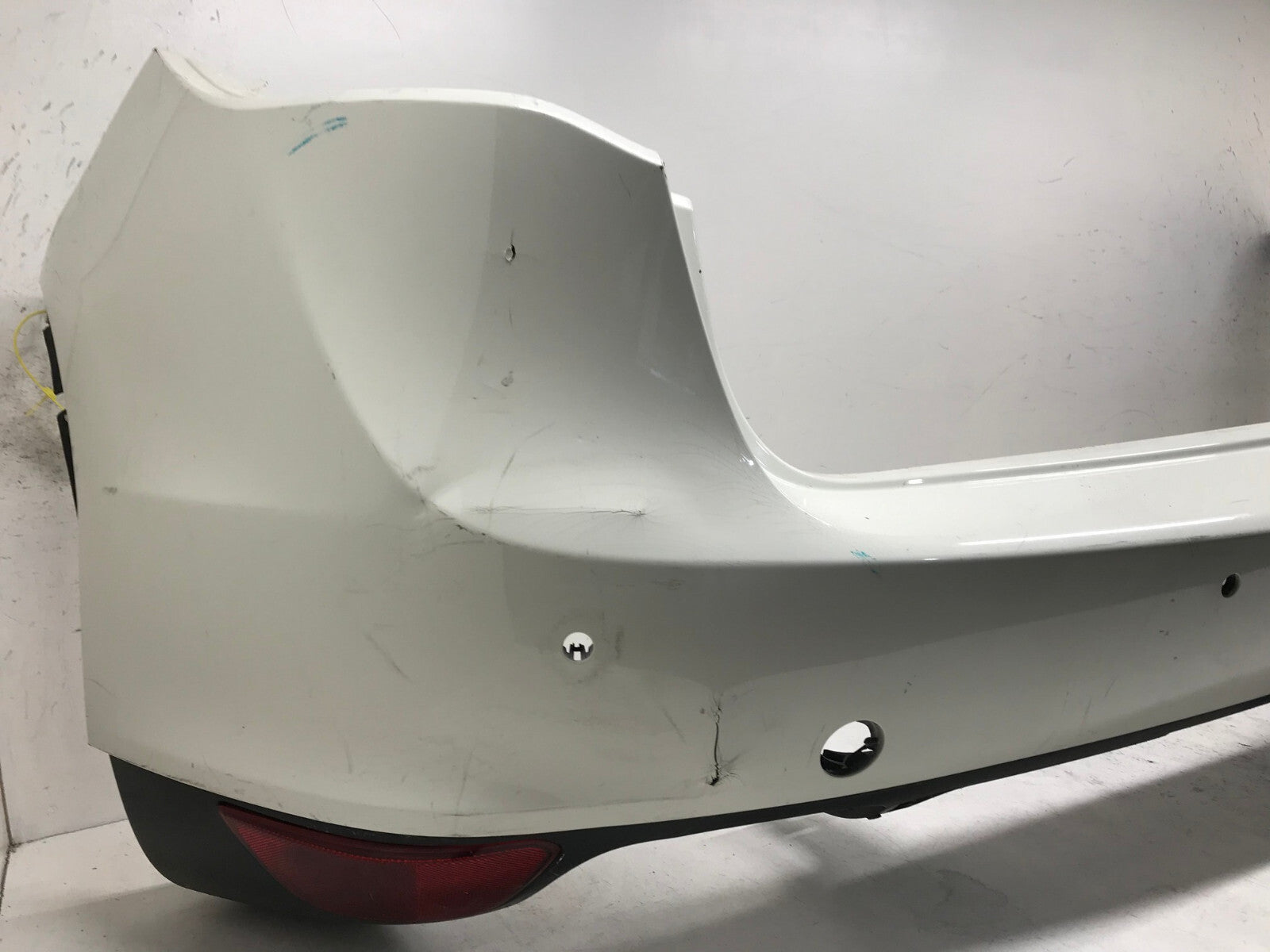 Rear Bumper Cover Porsche Cayenne w/Sensor Holes White 2011-2015 7P5807421 OEM