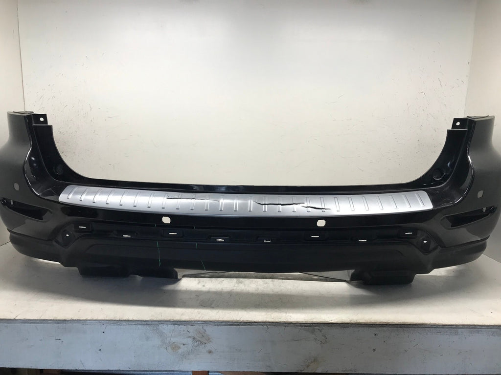 Rear Bumper Cover Black Nissan Pathfinder SV Platinum 17-19 w/Sensor Holes OEM