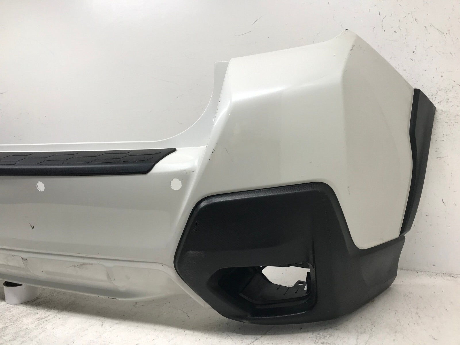 Rear Bumper Cover White Subaru CrossTrek 2018 2019 w/Sensor Holes 57704FL250 OEM