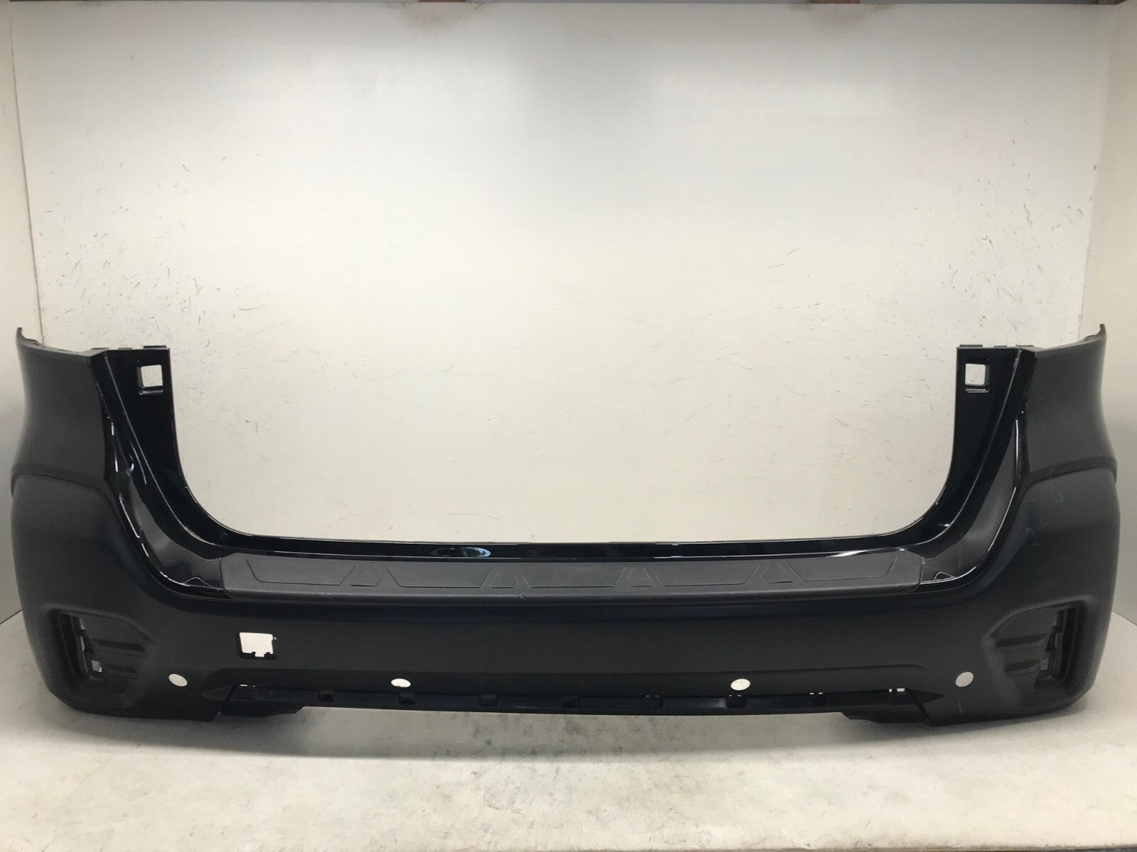 Rear Bumper Cover Black Subaru Outback Base/Touring/Ltd 20-21 w/Sensor Holes OEM