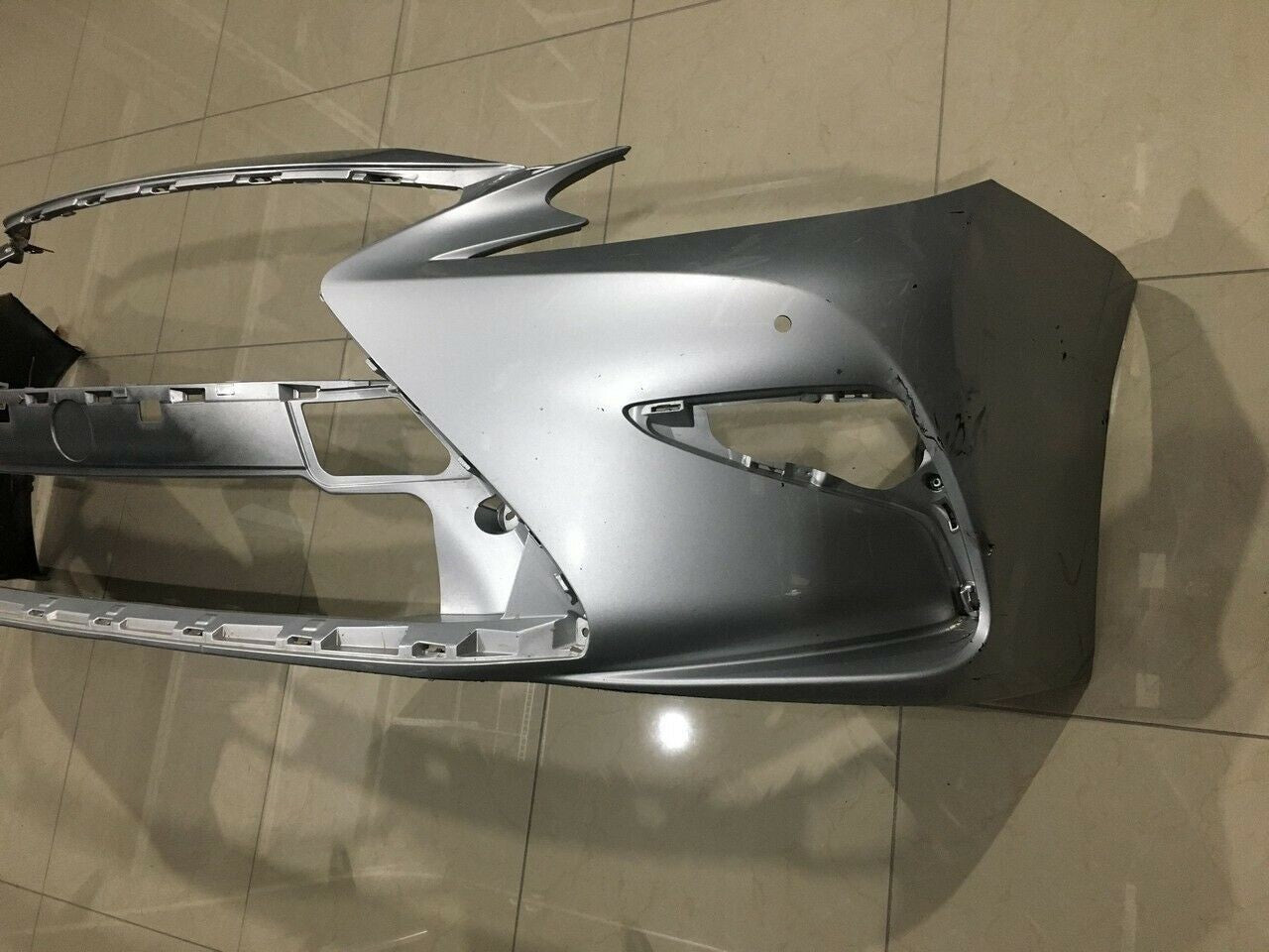 Front Bumper Cover Lexus ES350/ES300H Base w/o Sensors Silver 2016-2017 OEM