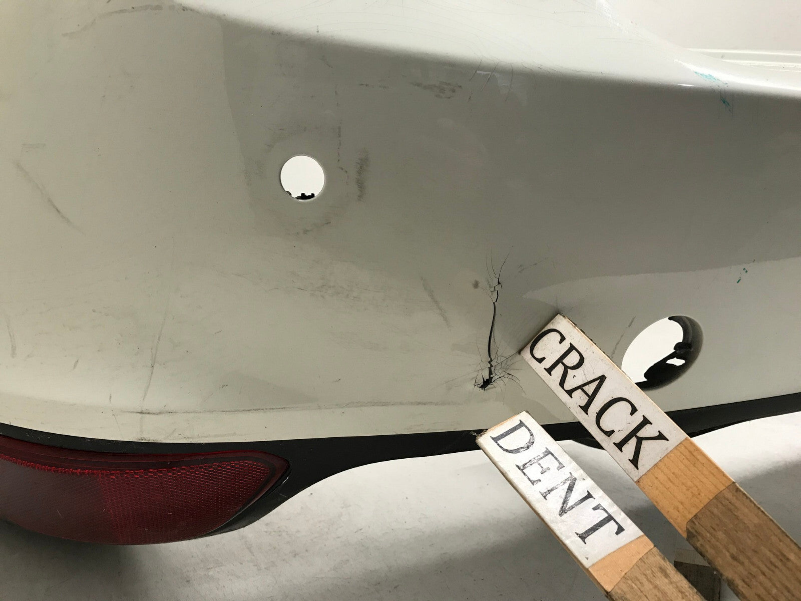 Rear Bumper Cover Porsche Cayenne w/Sensor Holes White 2011-2015 7P5807421 OEM