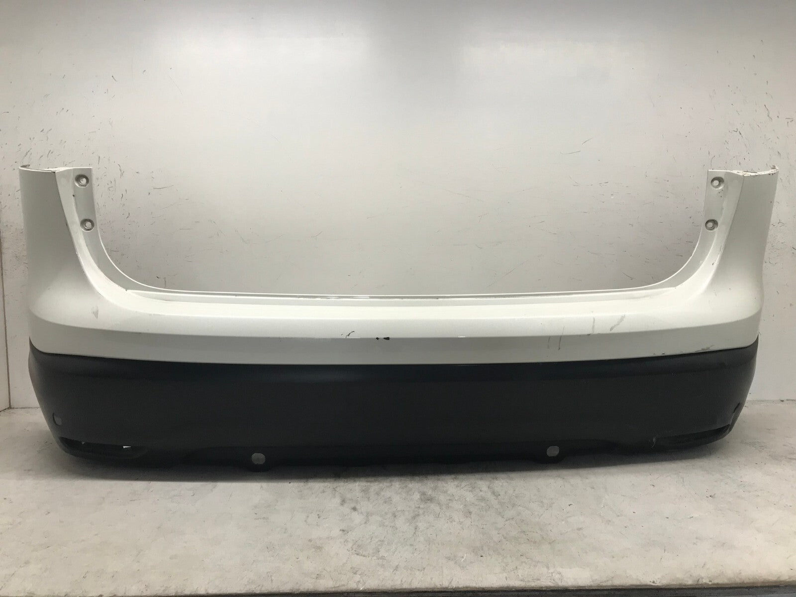 Rear Bumper Cover White Nissan Rogue Sport S/SL/SV 2017-2019 w/Sensor Holes OEM