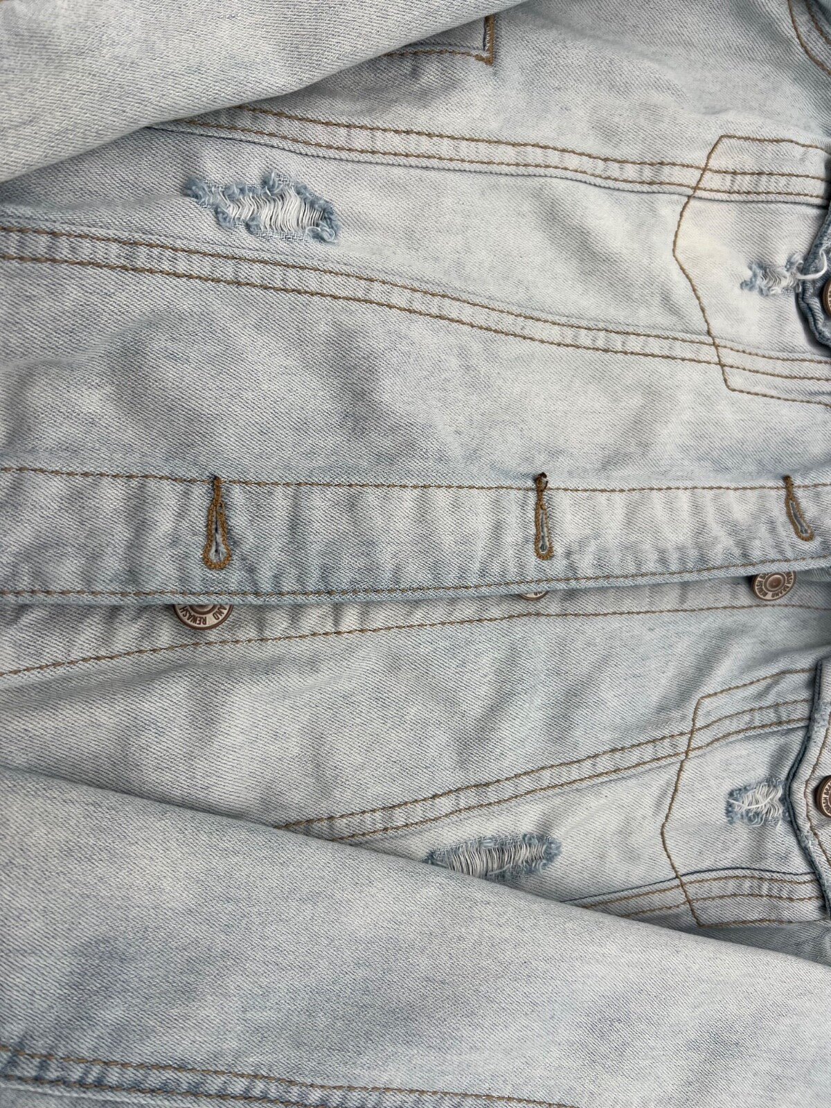 Rewash Women’s Light Wash Denim Jacket Size M Casual Jean Button Front