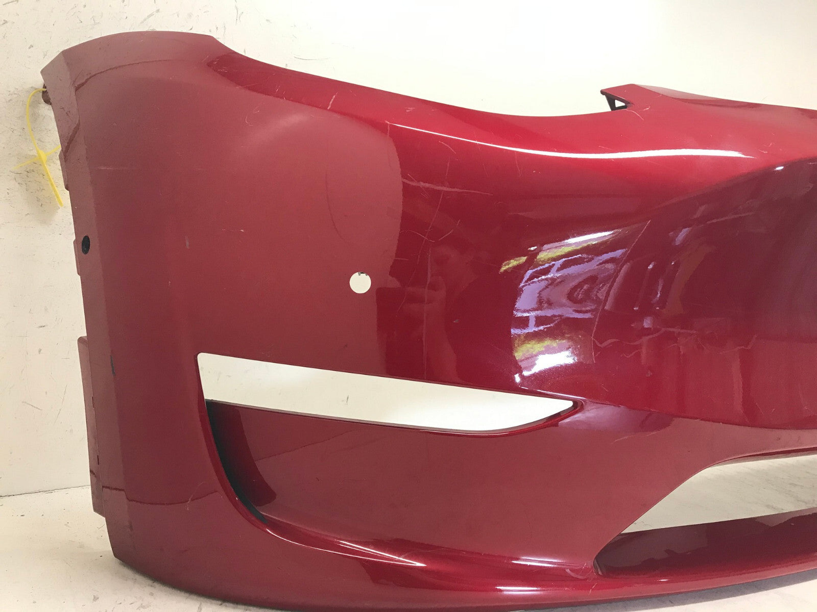 Front Bumper Cover Red 2020-2022 Tesla Model Y Long Range w/Sensor Holes OEM