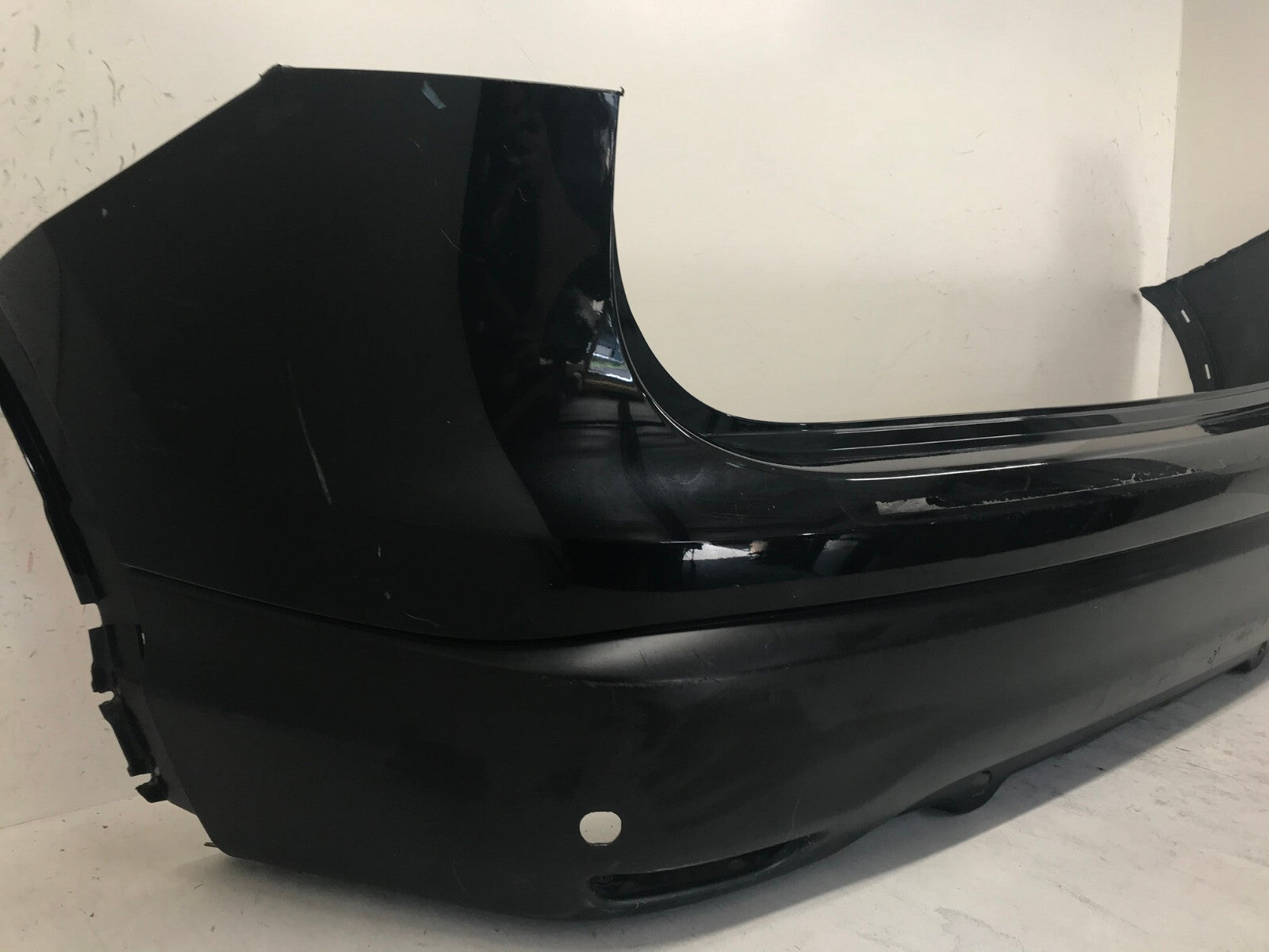 Rear Bumper Cover Black Nissan Rogue Sport S SL SV 2017 2018 w/Sensor Holes OEM