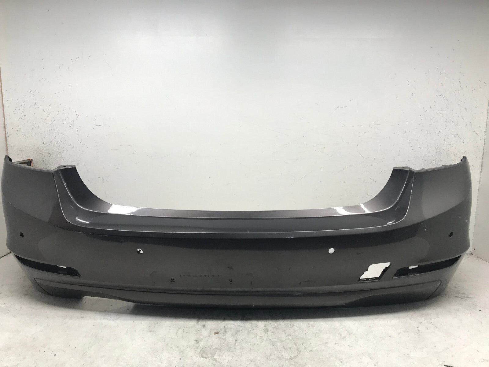 Rear Bumper Cover Gray 2012-2015 BMW 320i Sedan Standard Type w/Sensor Holes OEM