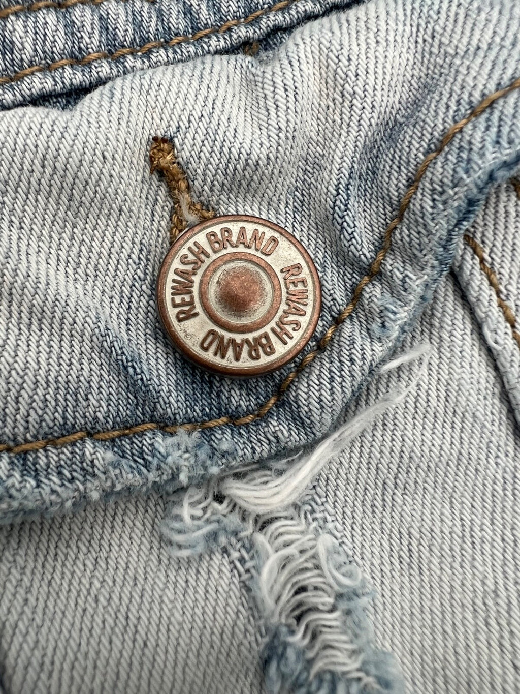 Rewash Women’s Light Wash Denim Jacket Size M Casual Jean Button Front