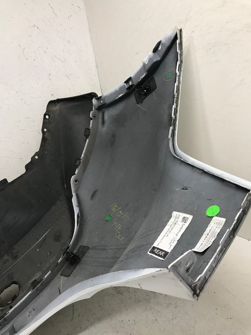 Rear Bumper Cover White 20-2023 Tesla Model Y Long Range/Perf w/Sensor Holes OEM