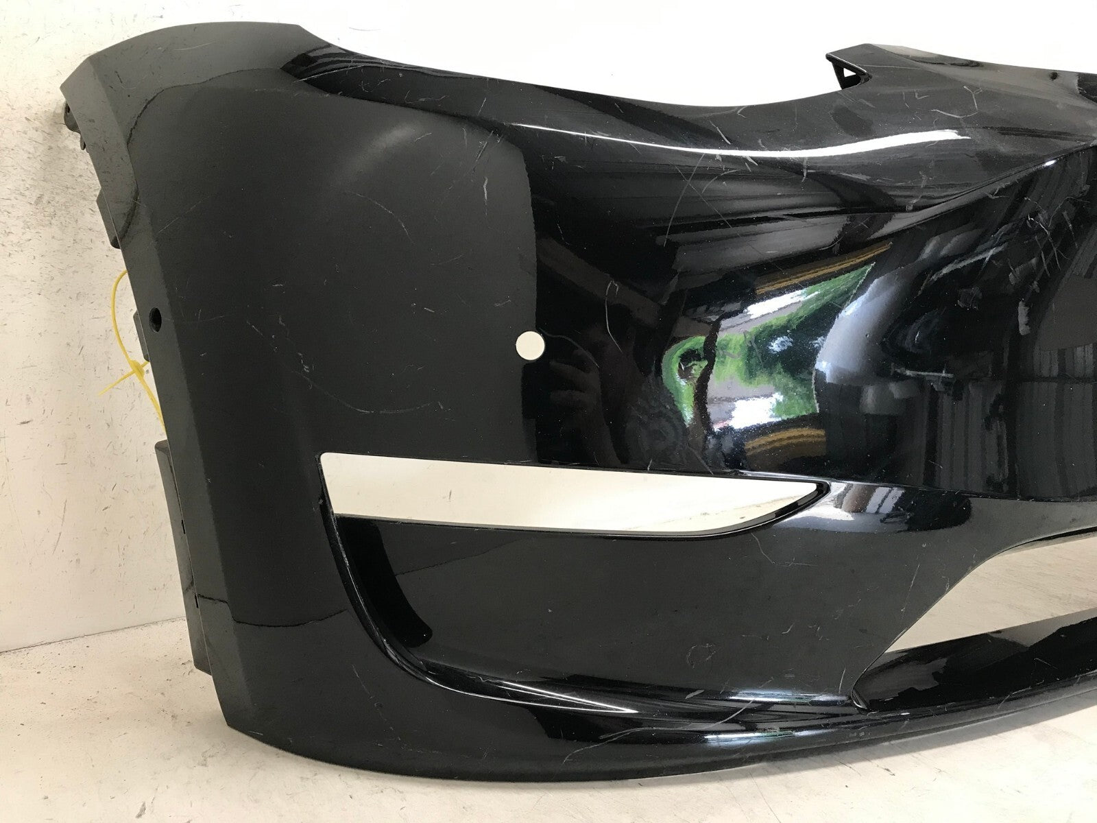Front Bumper Cover Black 2020-2022 Tesla Model Y Long Range w/Sensor Holes OEM