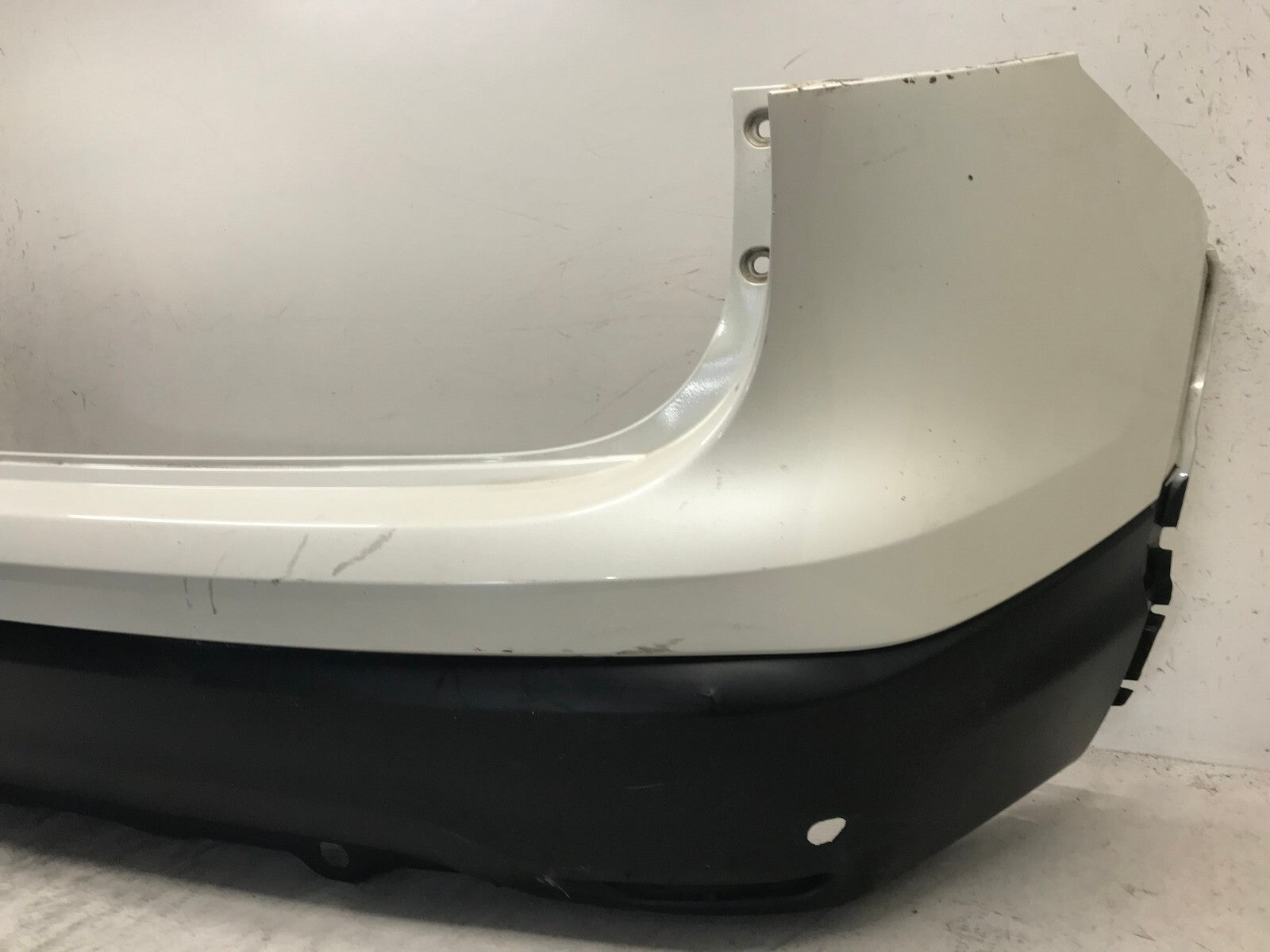 Rear Bumper Cover White Nissan Rogue Sport S/SL/SV 2017-2019 w/Sensor Holes OEM