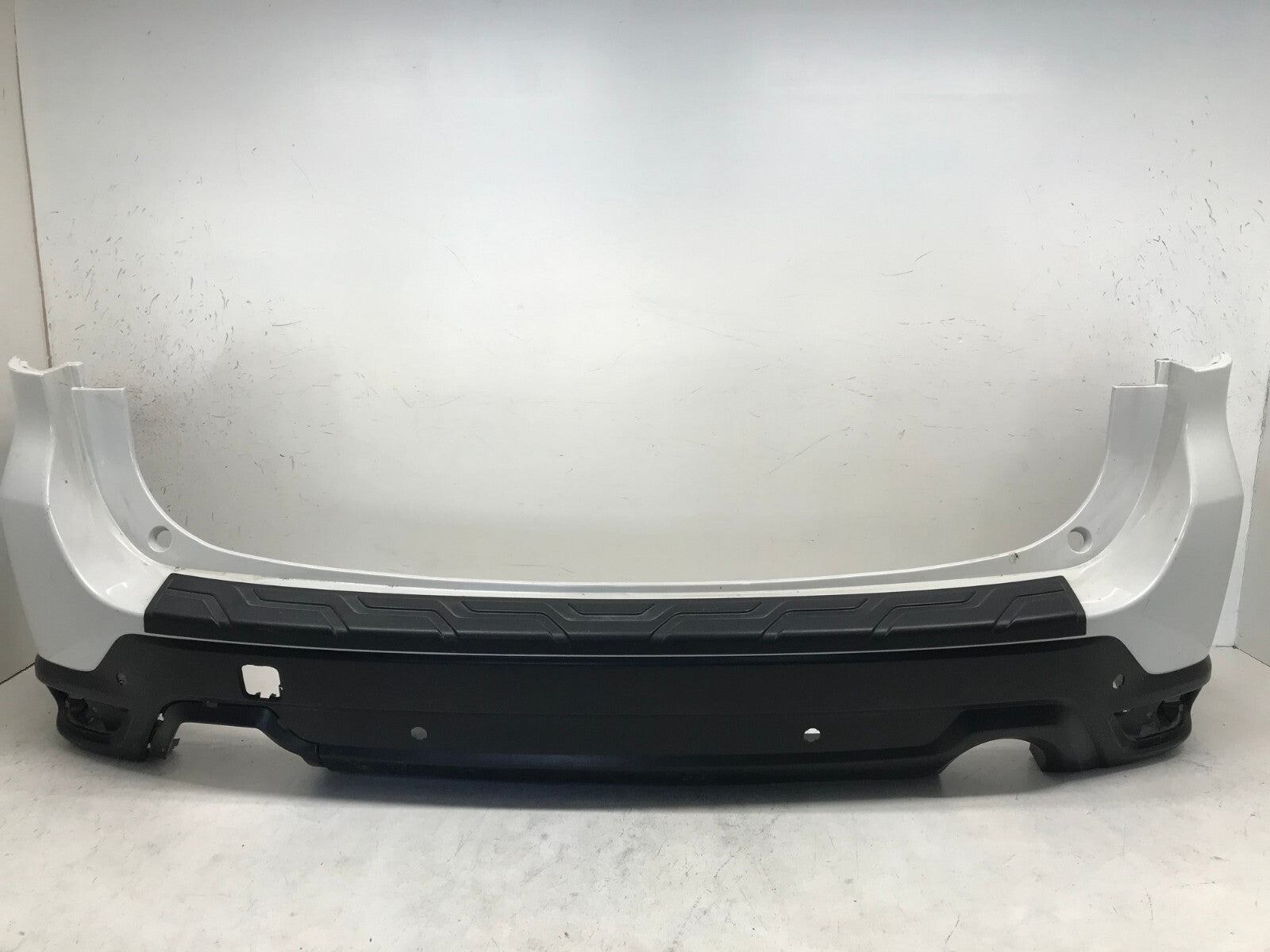Rear Bumper Cover Subaru Forester Base Lted Prem w/Sensor Holes White 19 20 OEM