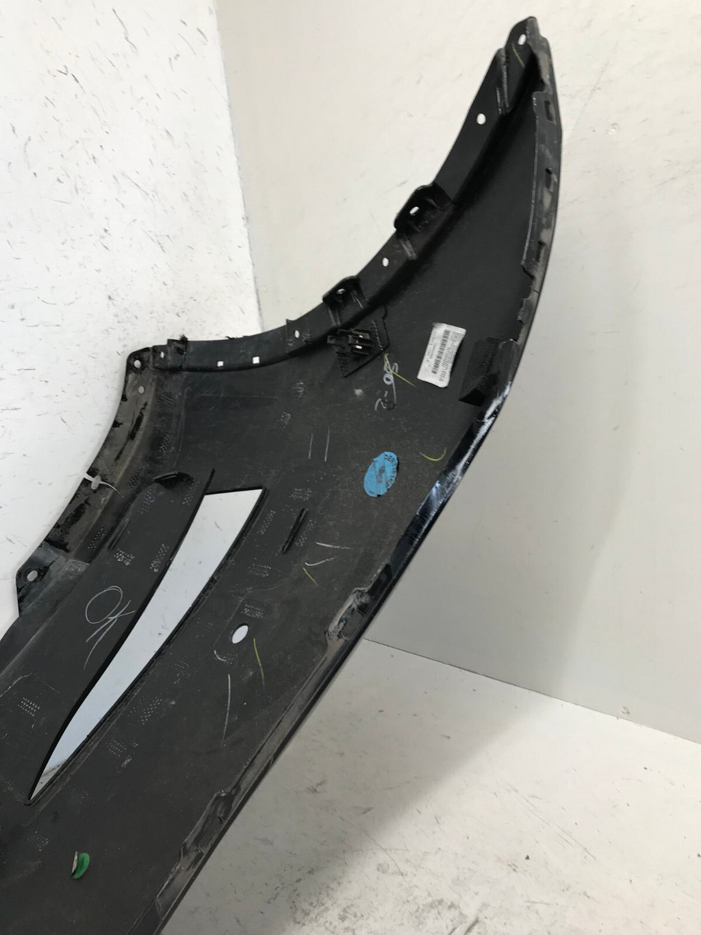 Front Bumper Cover Black 2020-2022 Tesla Model Y Long Range w/Sensor Holes OEM