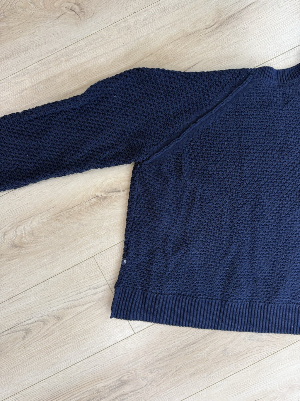 Women's Navy Blue Gap Knit Sweater, Medium