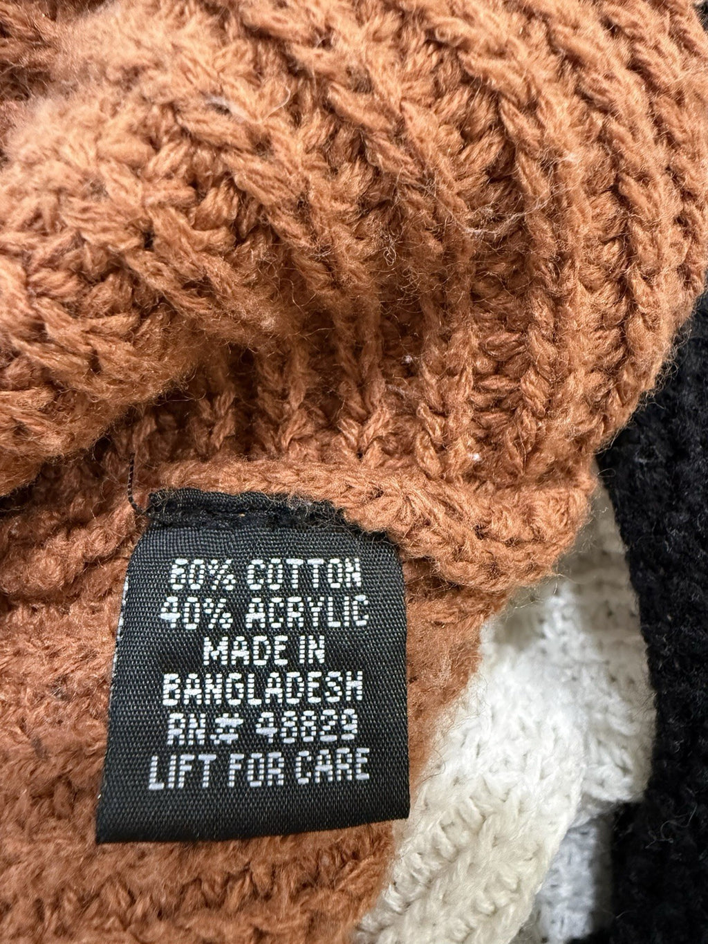 Love By Chesley Women's Knit Faux Wrap Sweater Black/Brown/White Size Medium