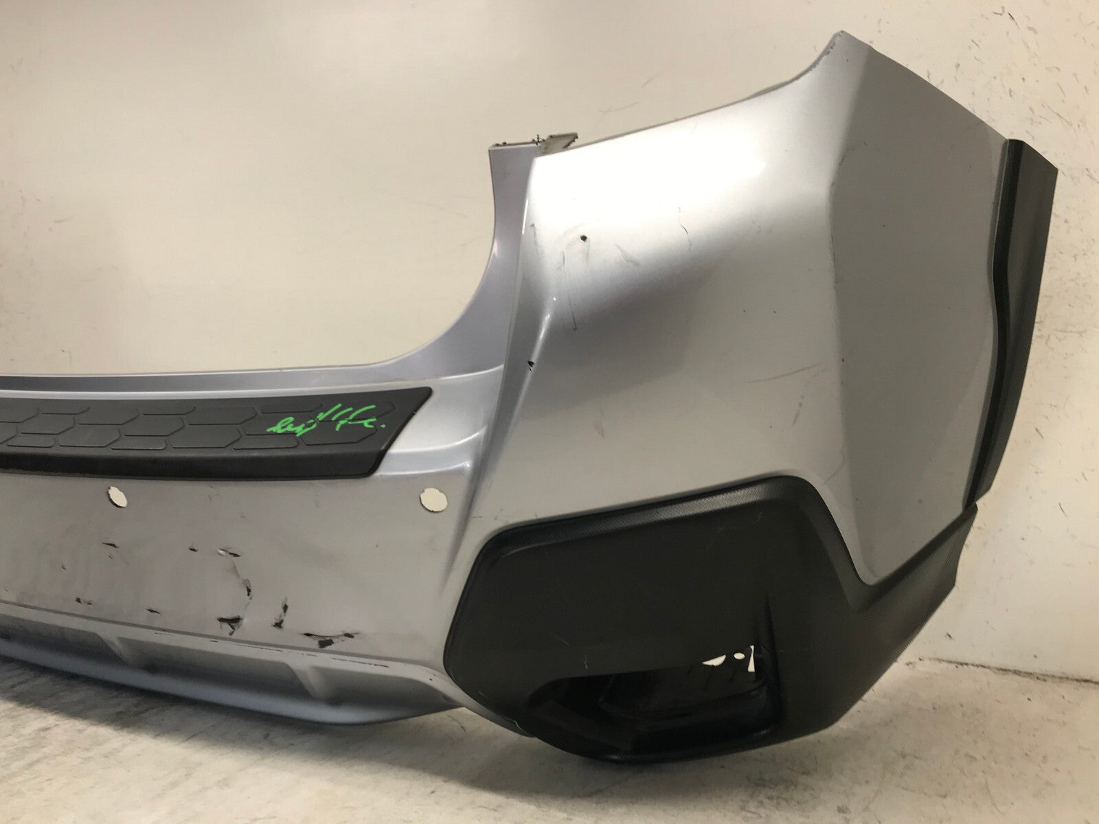 Rear Bumper Cover Silver 18-21 Subaru Crosstrek Base/Limited w/Sensor Holes OEM