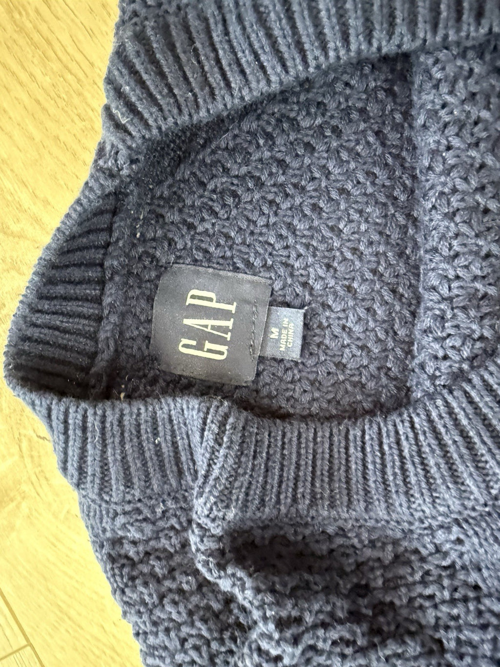 Women's Navy Blue Gap Knit Sweater, Medium