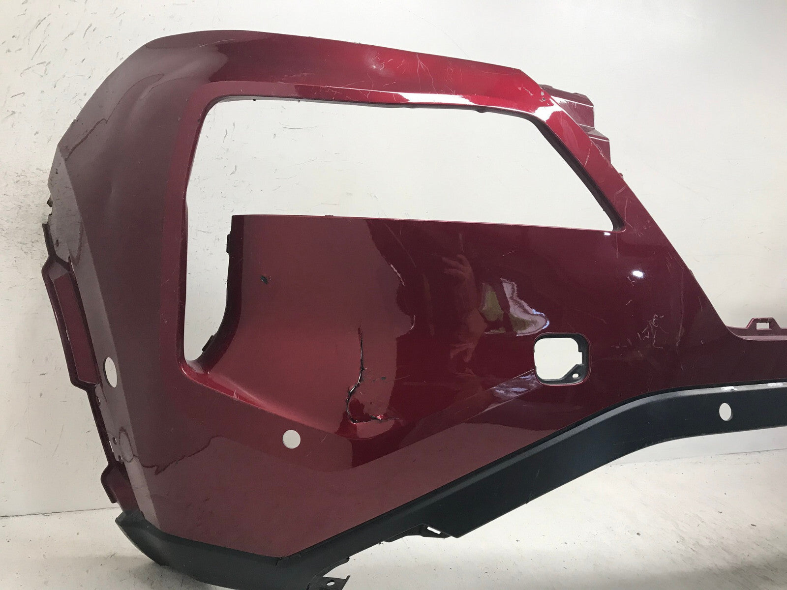 Front Bumper Cover Red 21-23 Nissan Rogue Sport S/SL/Platinum w/Sensor Holes OEM