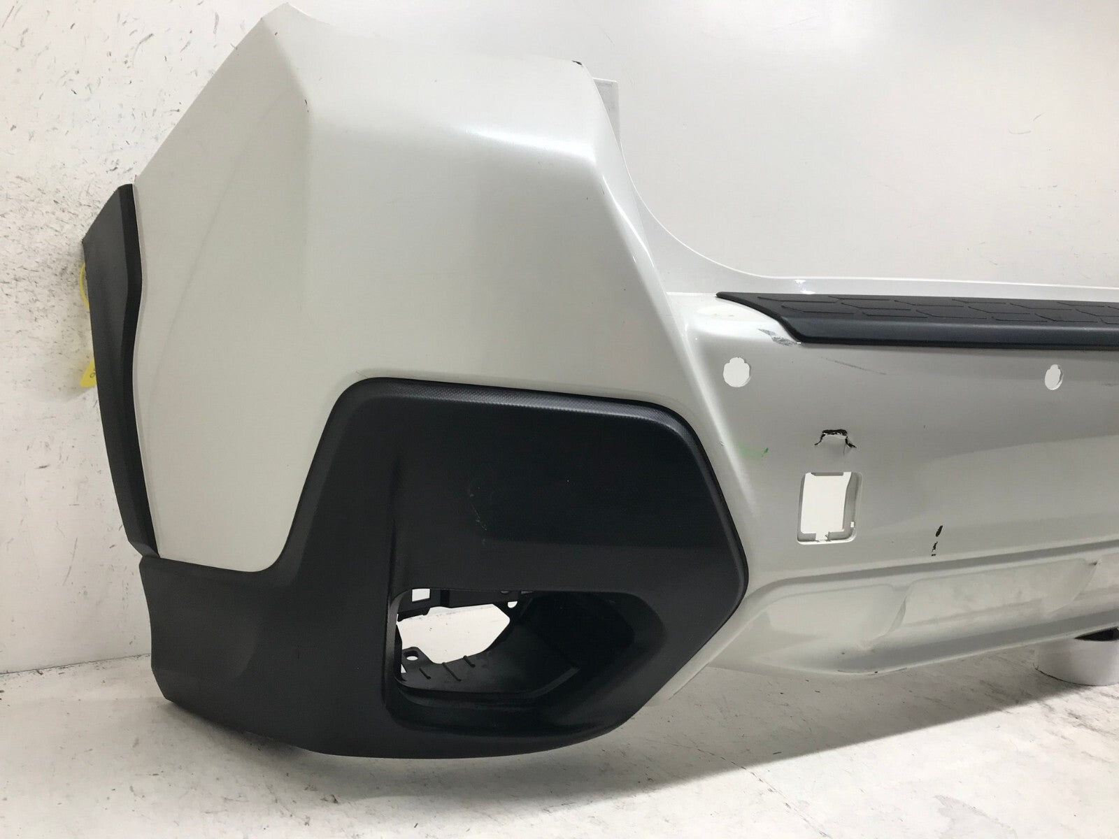 Rear Bumper Cover White Subaru CrossTrek 2018 2019 w/Sensor Holes 57704FL250 OEM