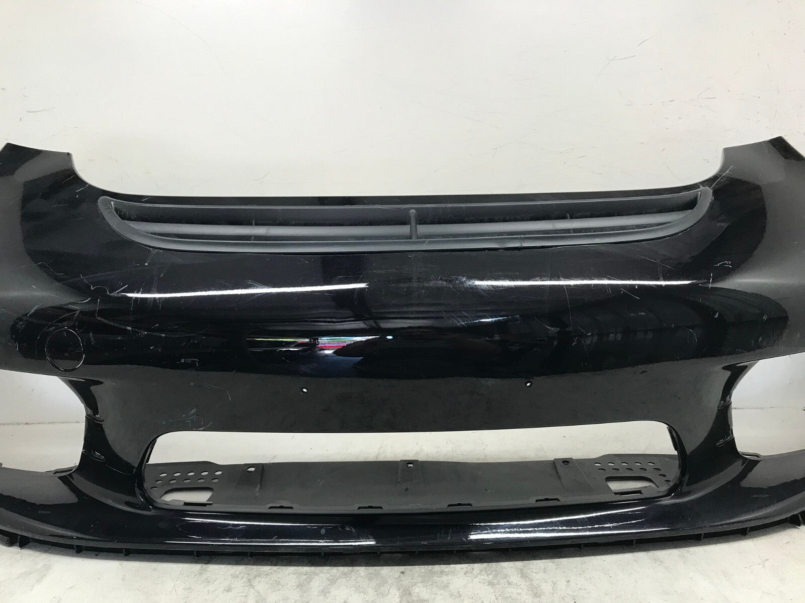 Front Bumper Cover Black Porche 911 Carrera 2012 2016 w/Sensor Holes OEM