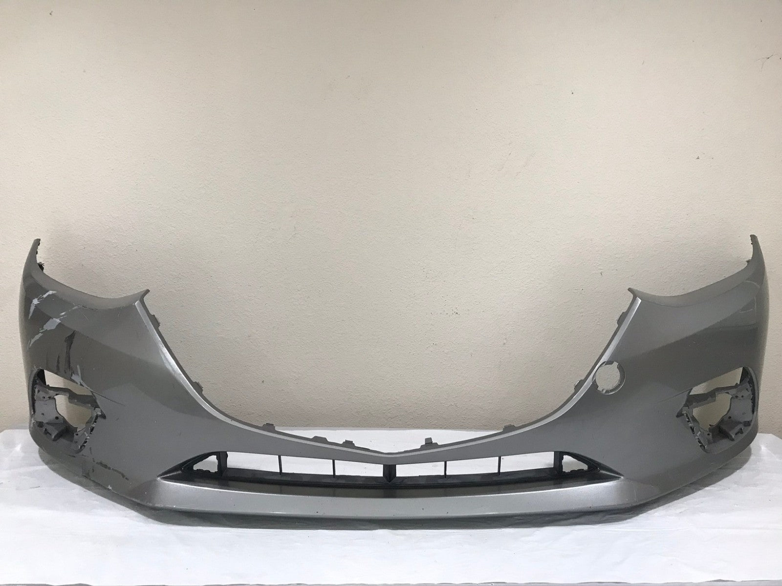 Front Bumper Cover Silver 2014 2015 2016 Mazda 3 Sedan CAPA