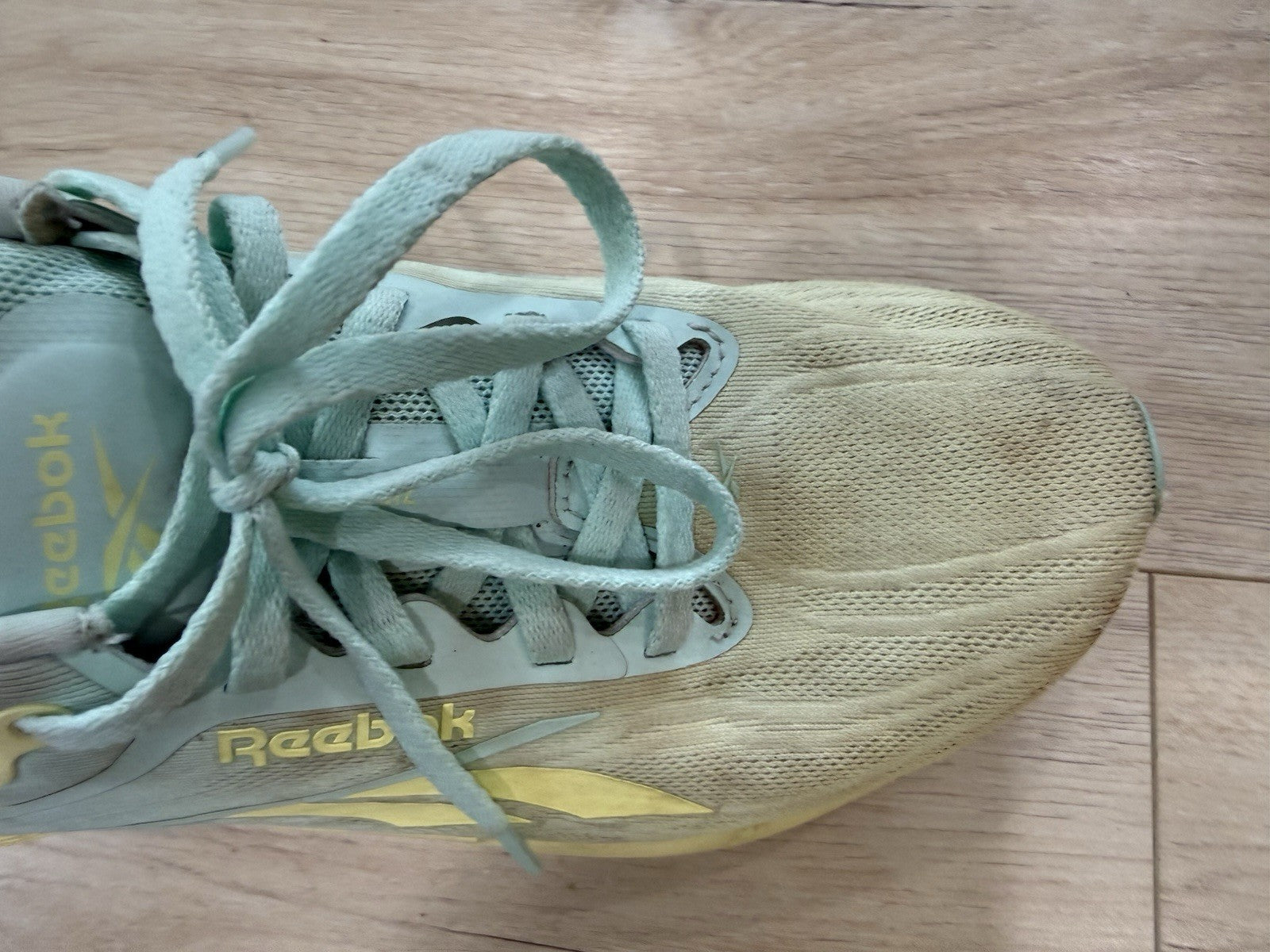 Reebok Zignition Glitch Aqua Yellow Haze Women's Mesh Running Shoes Size 7.5