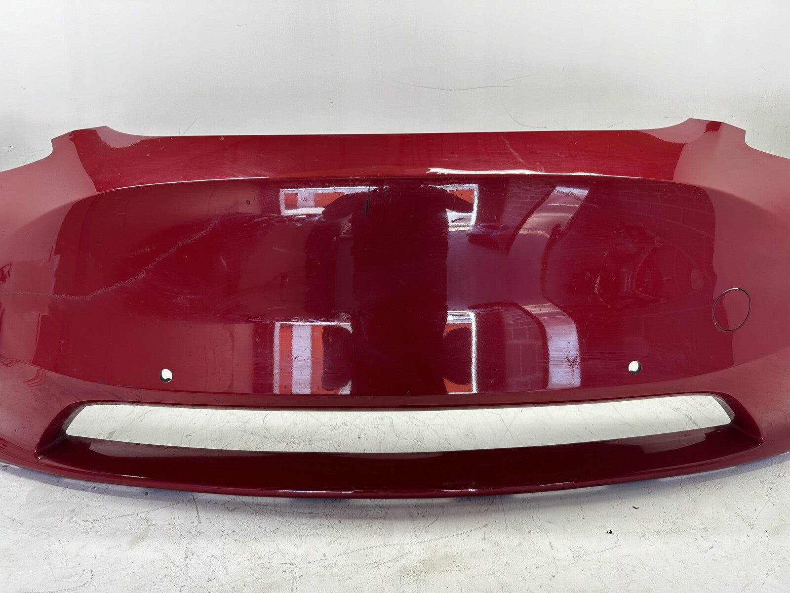 Front Bumper Cover Red 2020-2021 Tesla Model Y W/Sensor Holes 1493745-00-A OEM