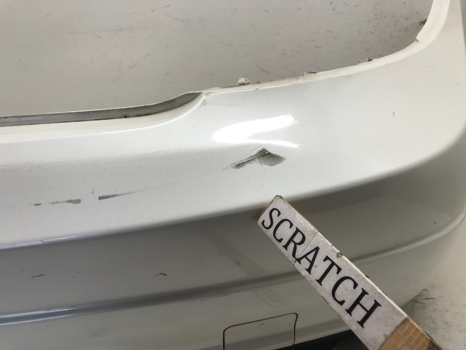 Rear Bumper Cover White 12-14 Mercedes W204 C250 Sport AMG w/Sensor Holes OEM