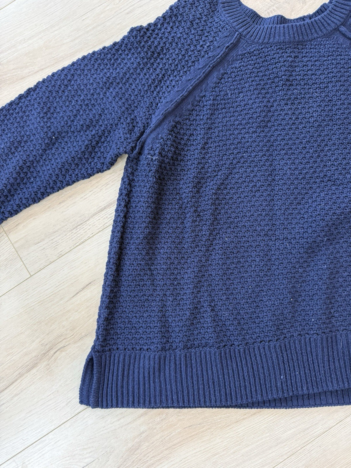 Women's Navy Blue Gap Knit Sweater, Medium