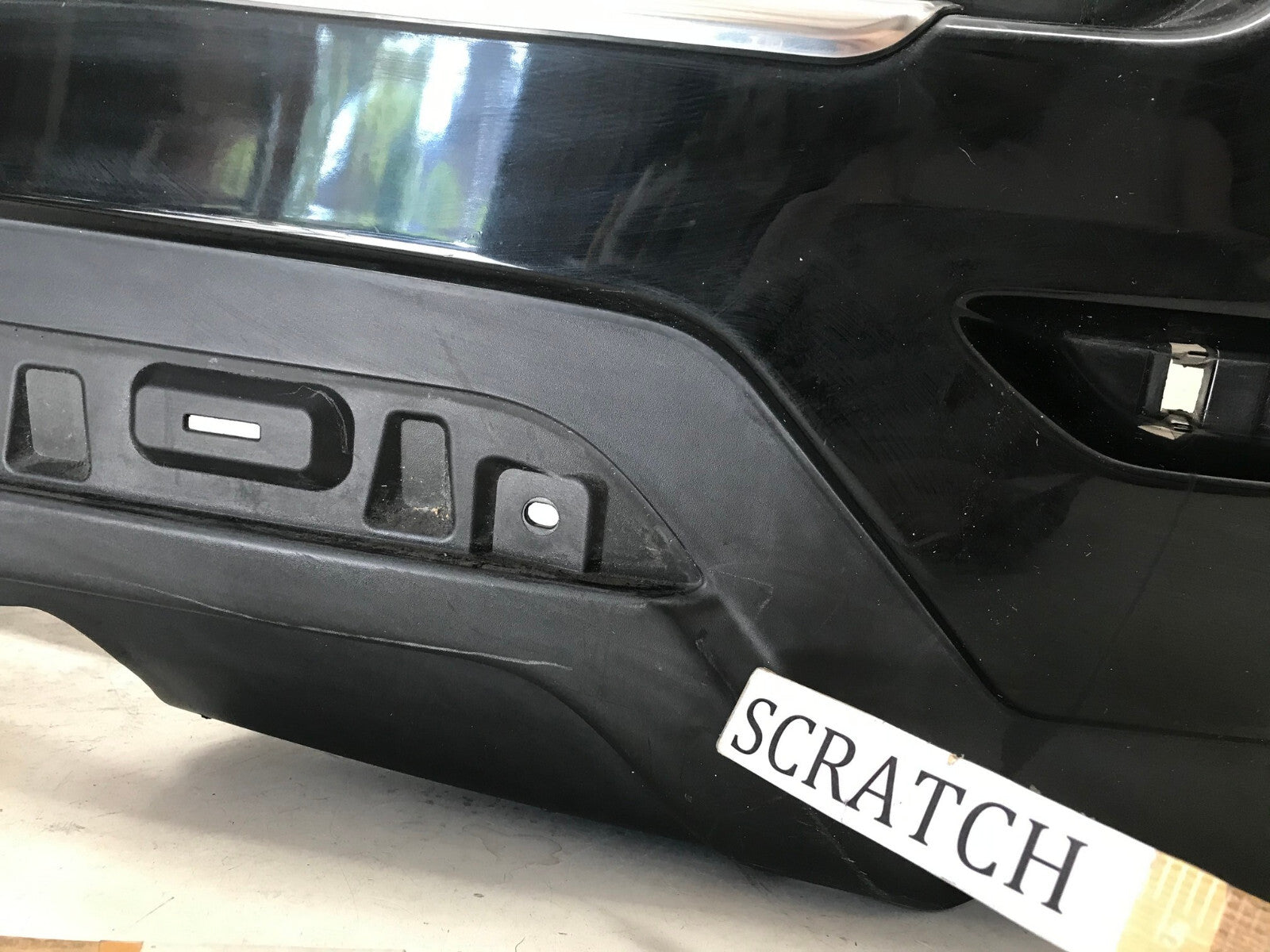 Rear Bumper Cover Black Nissan Pathfinder S SL Platinum 13-16 w/Sensor Holes OEM