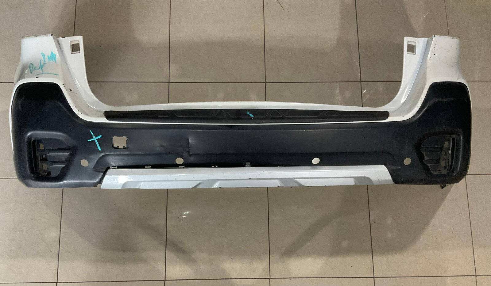 Rear Bumper Cover White Subaru Outback 20 57704AN31A OEM