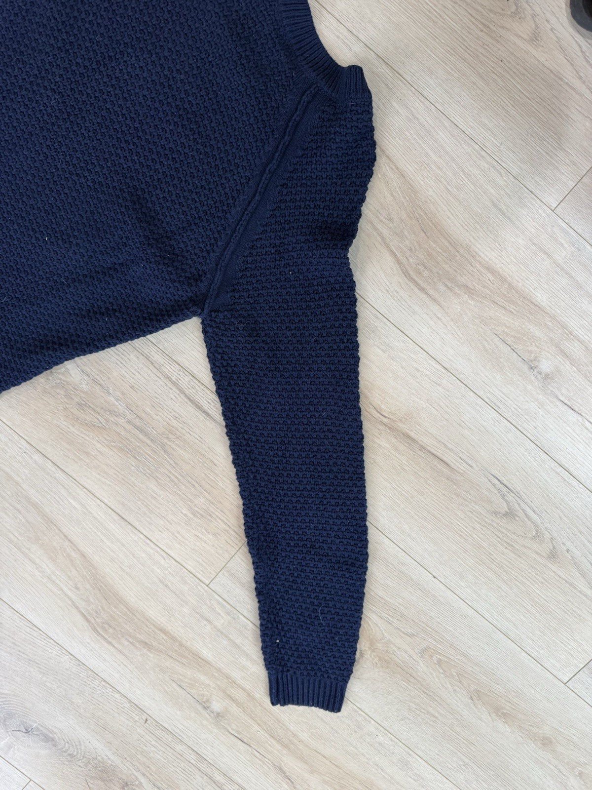 Women's Navy Blue Gap Knit Sweater, Medium