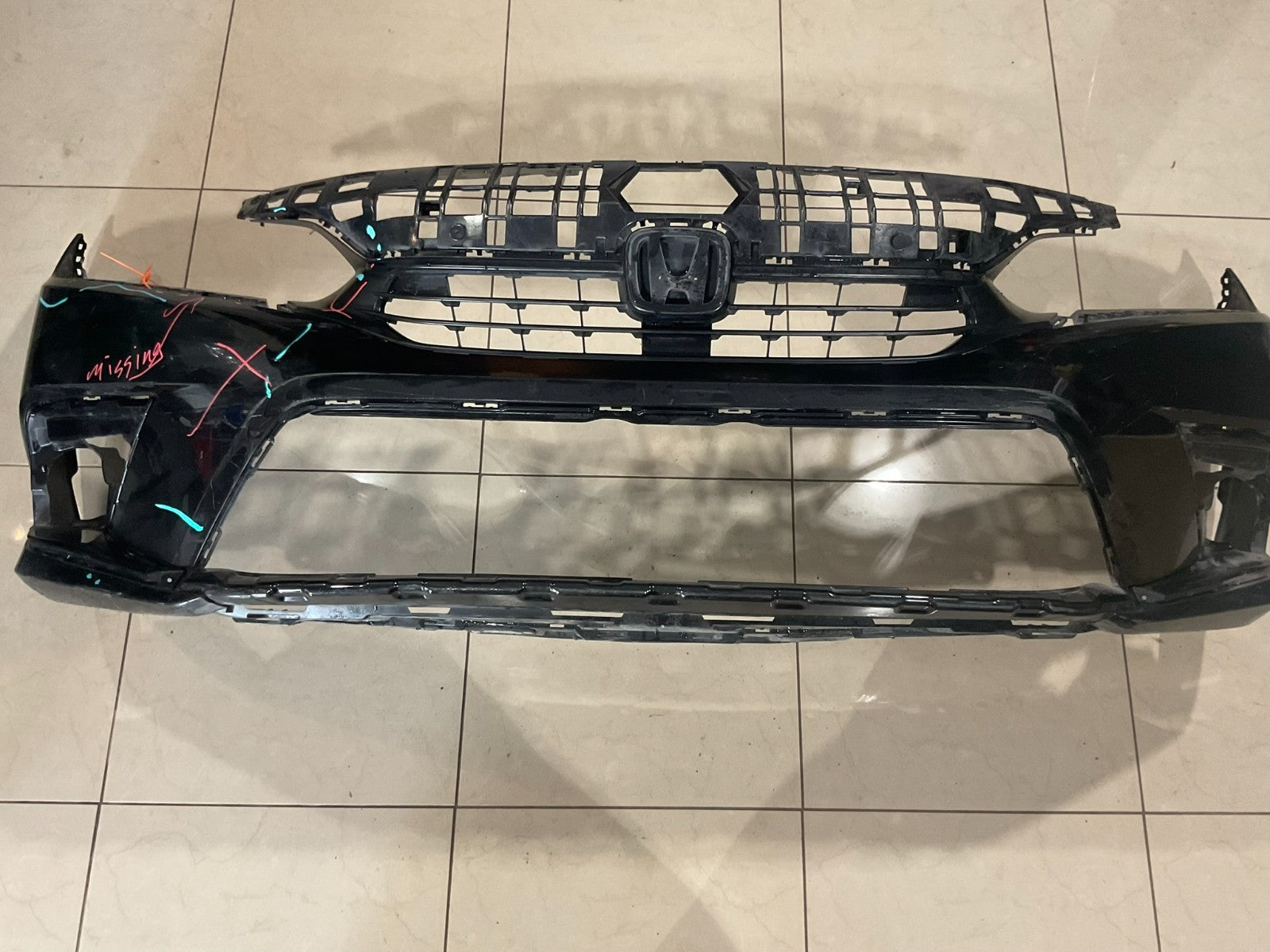 Front Bumper Cover+Upper Grill Black 2022 2023 Honda Civic EX/LX/Sport OEM