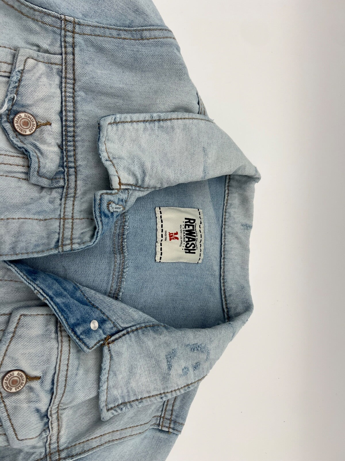 Rewash Women’s Light Wash Denim Jacket Size M Casual Jean Button Front