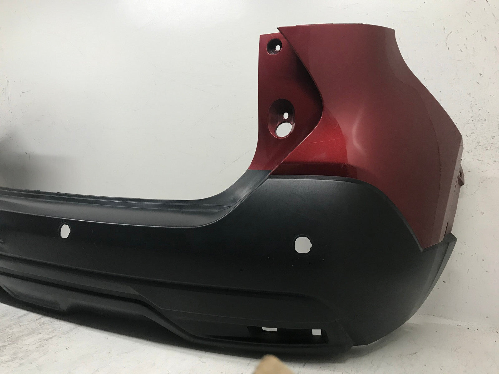 Rear Bumper Cover Red Nissan Kicks S SV 2018 2019 w/Sensor Holes 85022-5RB0H OEM