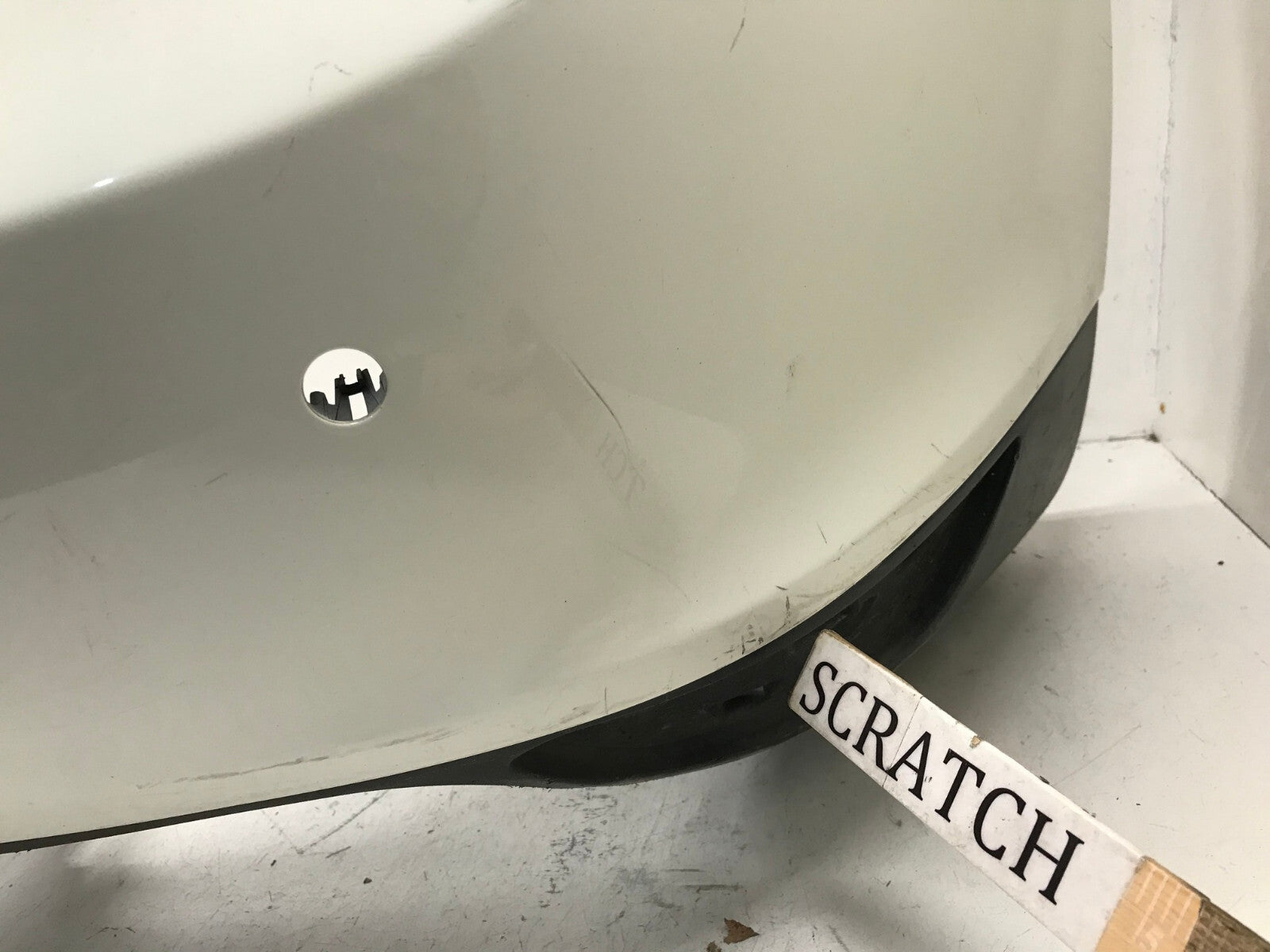 Rear Bumper Cover Porsche Cayenne w/Sensor Holes White 2011-2015 7P5807421 OEM